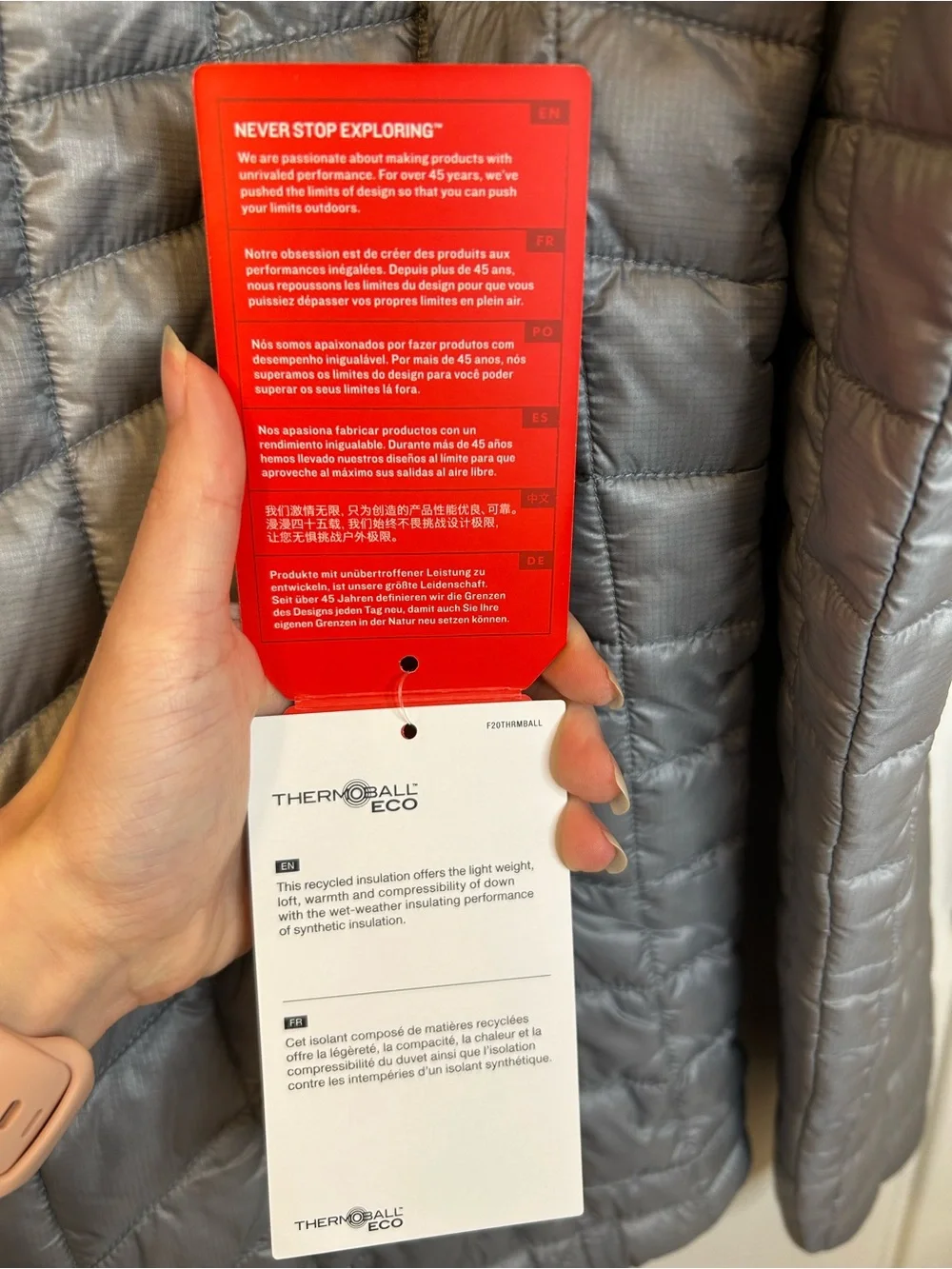The North Face ThermoBall Trekker Jacket Grey Womens M New St Jude Hero Puffer